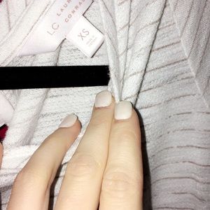 White striped lace bottom top